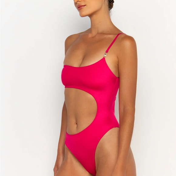NWT Sommer Swim The Bonita in Magenta One-Piece Cut-Out Swimsuit Revolve - Picture 2 of 11